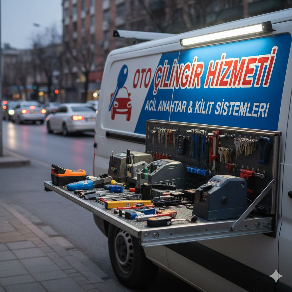 Foça oto çilingir ekibi araç anahtarı hazırlıyor